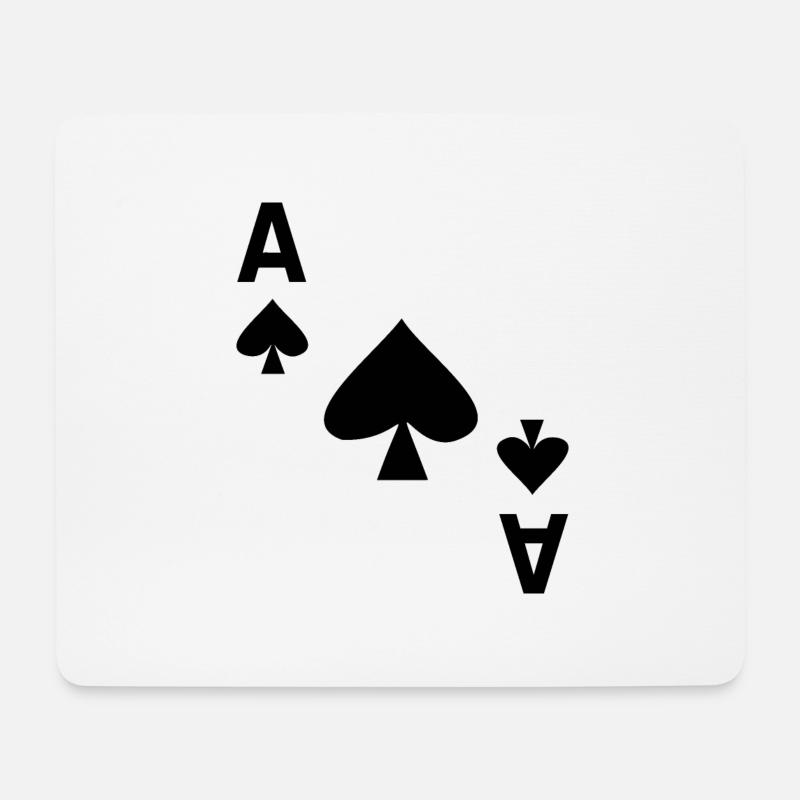 Kartenspiel Karte Pik Ass - Mousepad (Querformat) - Weiß