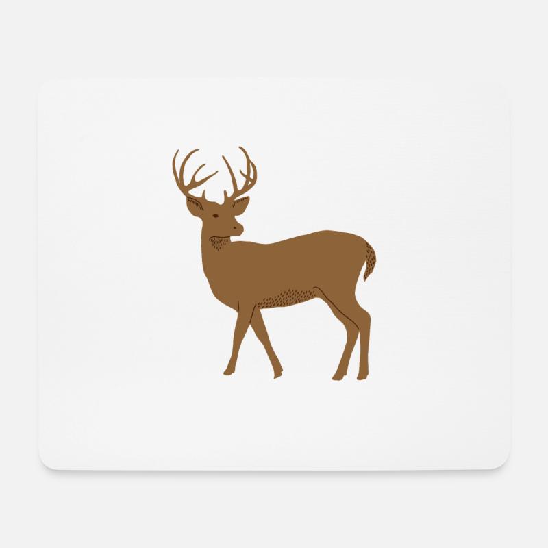 Hirsch - Mousepad (Querformat) - Weiß