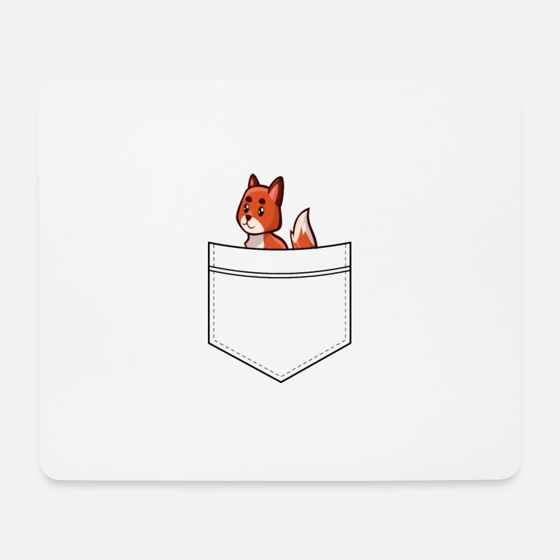Fox in pocket - Mouse Pad (horizontal) - white