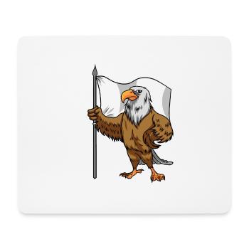 Proud Eagle with Peace Flag Bald Eagle - Mouse Pad (horizontal) - white - Front