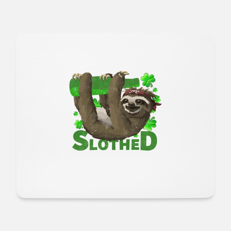 Let's Get Slothed - St Patrick's Day - Mouse Pad (horizontal) - white