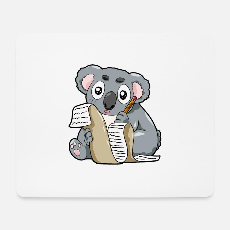 Schreibender Koala Bleistift Autor Liebesbrief - Mousepad (Querformat) - Weiß