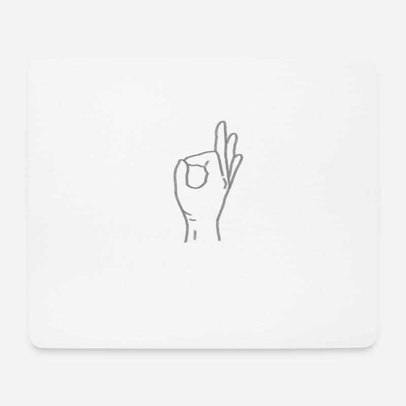 Ok Handzeichen - Mousepad (Querformat) - Weiß