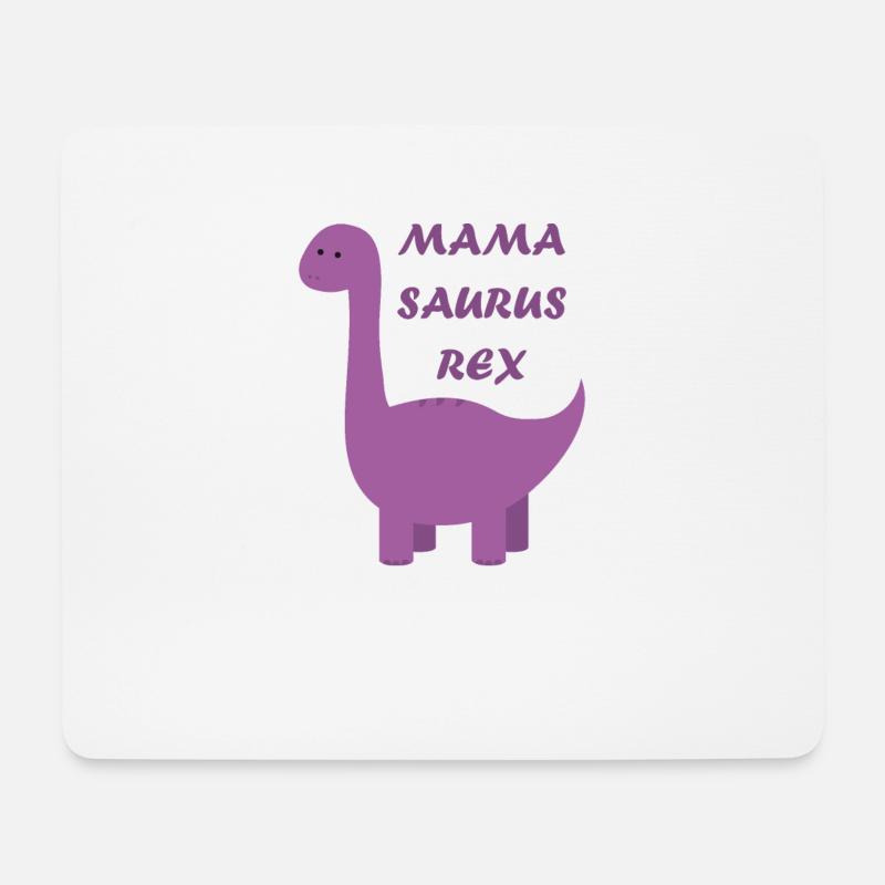 mama dino - Mousepad (Querformat) - Weiß