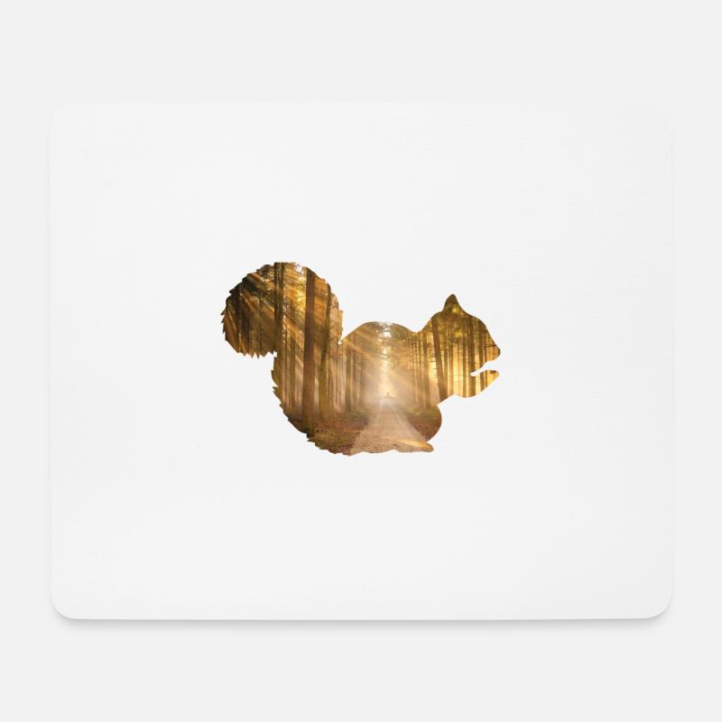Eichhörnchen Wald - Mousepad (Querformat) - Weiß