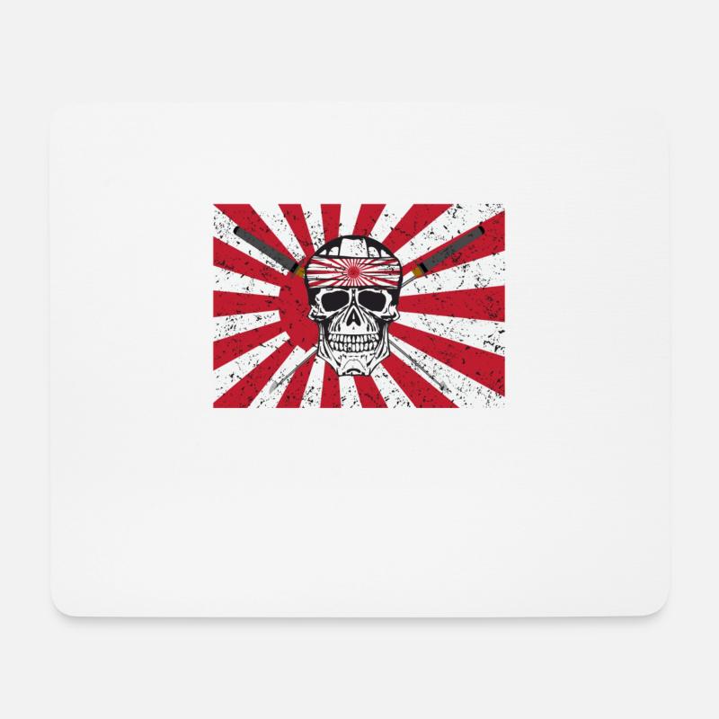 Kamikaze Rock Metal Totenkopf - Mousepad (Querformat) - Weiß