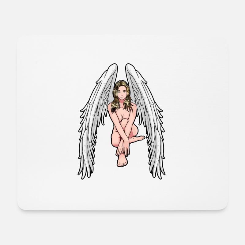 Engel Schutzengel Fantasy himmlisch spirituell - Mousepad (Querformat) - Weiß
