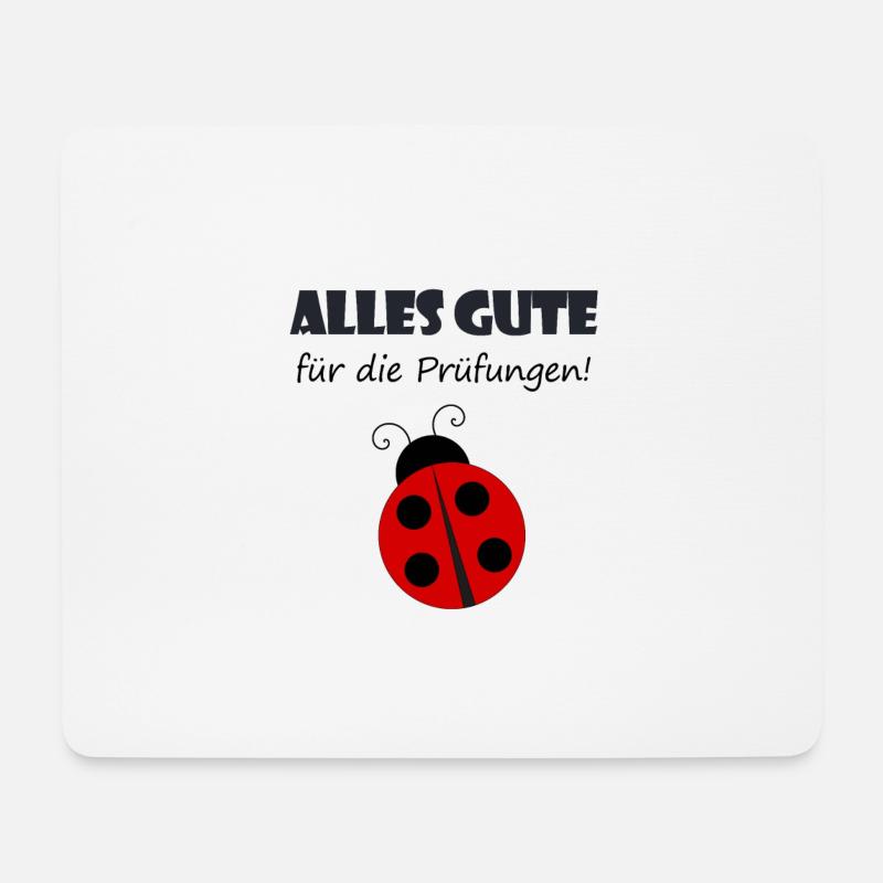 Marienkäfer Glückwünsche Prüfungen - Mousepad (Querformat) - Weiß