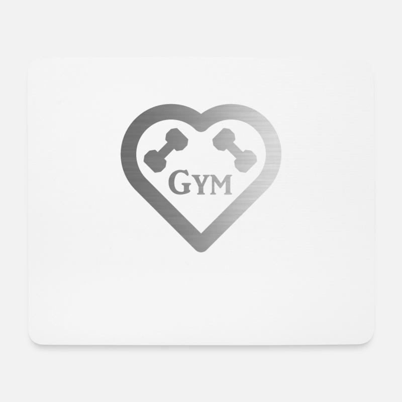 Gym Dumbbell Love - Mousepad (Querformat) - Weiß