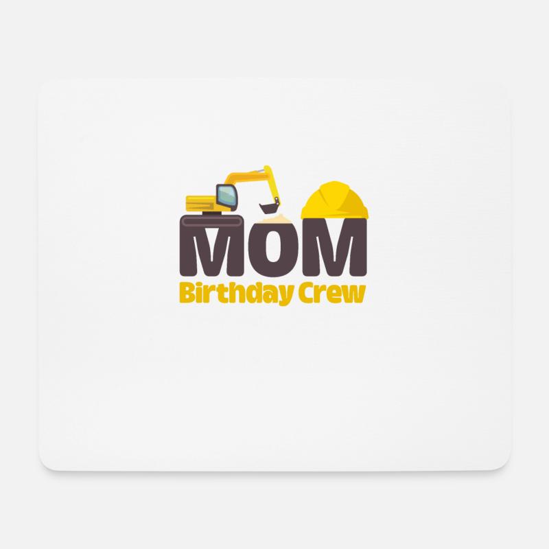 Team Geburtstag Baustelle Crew Kran Truck Mama - Mousepad (Querformat) - Weiß