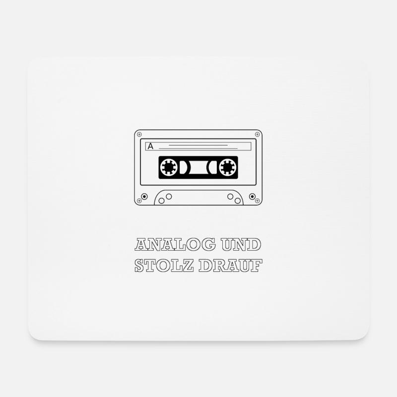 Analog und stolz drauf - Mousepad (Querformat) - Weiß