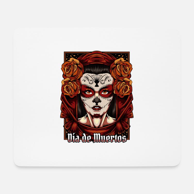 La Catrina | Tag der Toten Festtag Mexiko Geschenk - Mousepad (Querformat) - Weiß