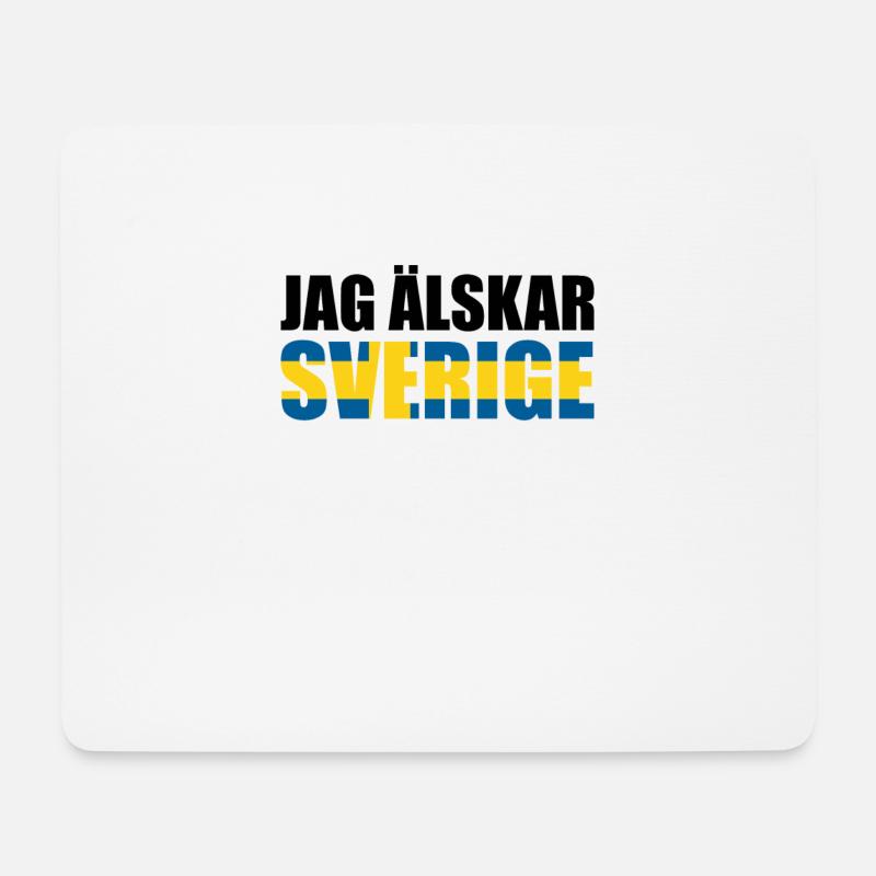 Jag Älskar Sverige - Mousepad (Querformat) - Weiß