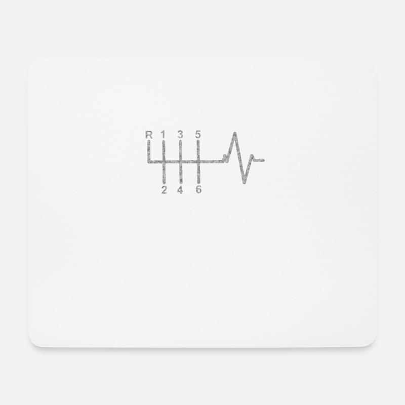 Gangschaltung Herzschlag - Mousepad (Querformat) - Weiß