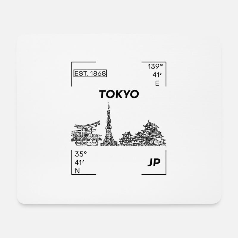 Tokyo - Mousepad (Querformat) - Weiß