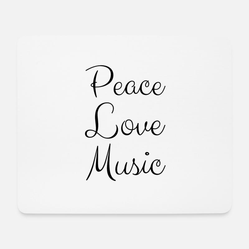 Cooles "Peace Love Music Frieden Musik Liebe Gesch - Mousepad (Querformat) - Weiß