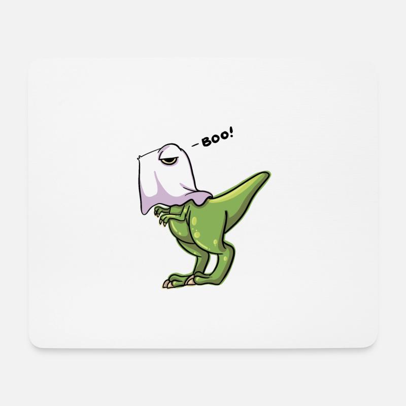 Dinosaurierentwurf Halloweens T Rex Lustiger Entwurf - Mousepad (Querformat) - Weiß