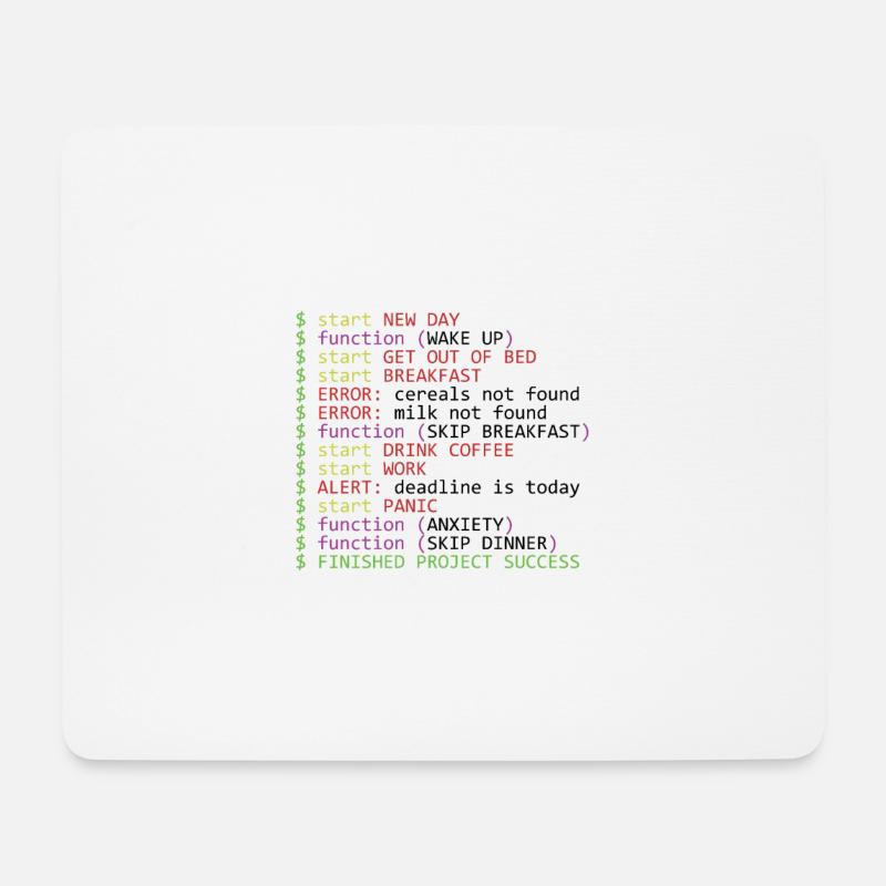 Monday Programmer - Mousepad (Querformat) - Weiß