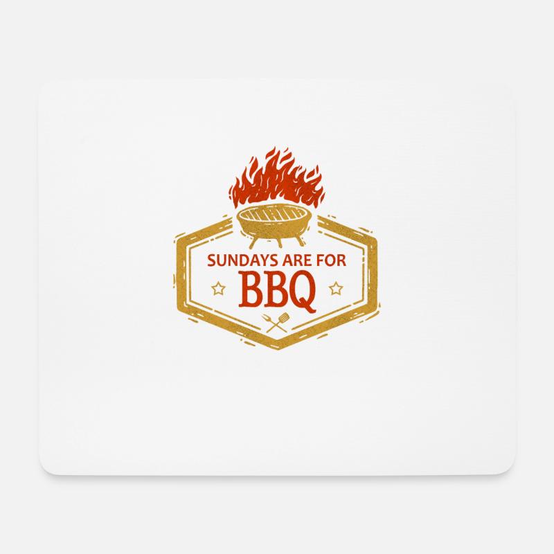 BBQ BBQ BBQ - Mouse Pad (horizontal) - white