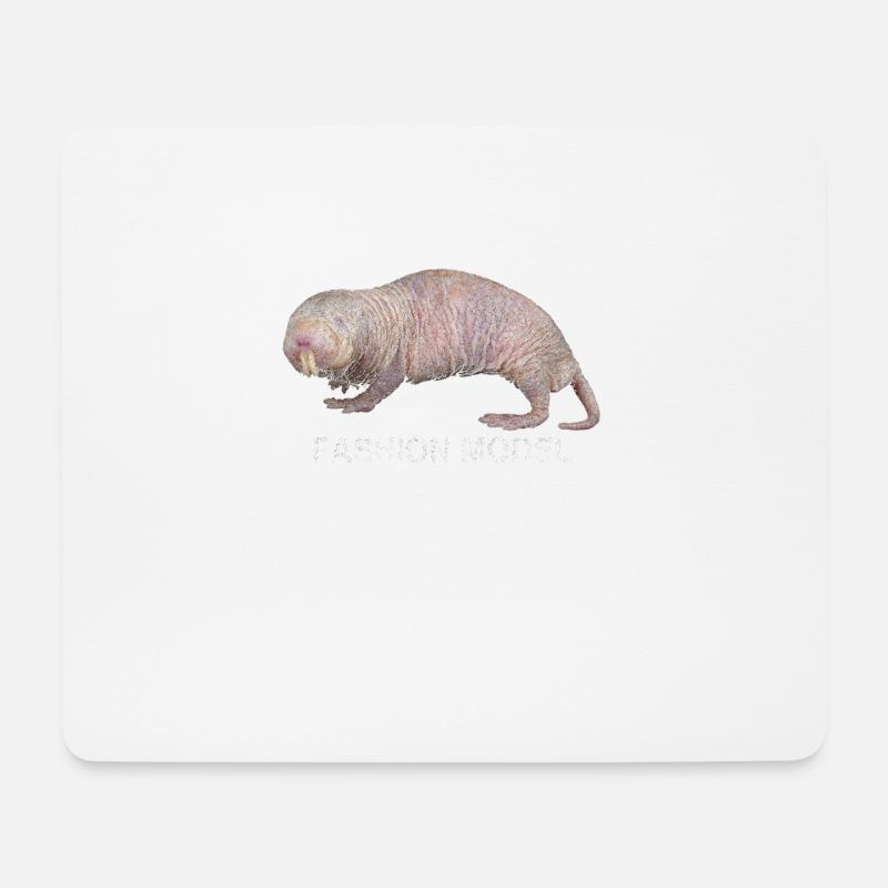 Nacktmull Mole Tier - Mousepad (Querformat) - Weiß