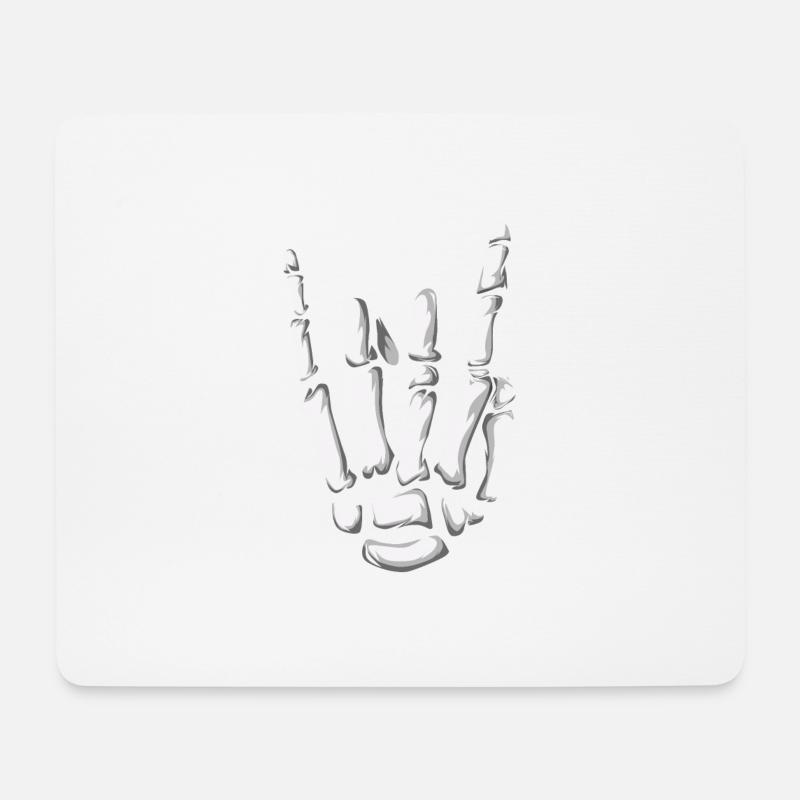 Halloween Skeleton Rock Handabdruck - Mousepad (Querformat) - Weiß