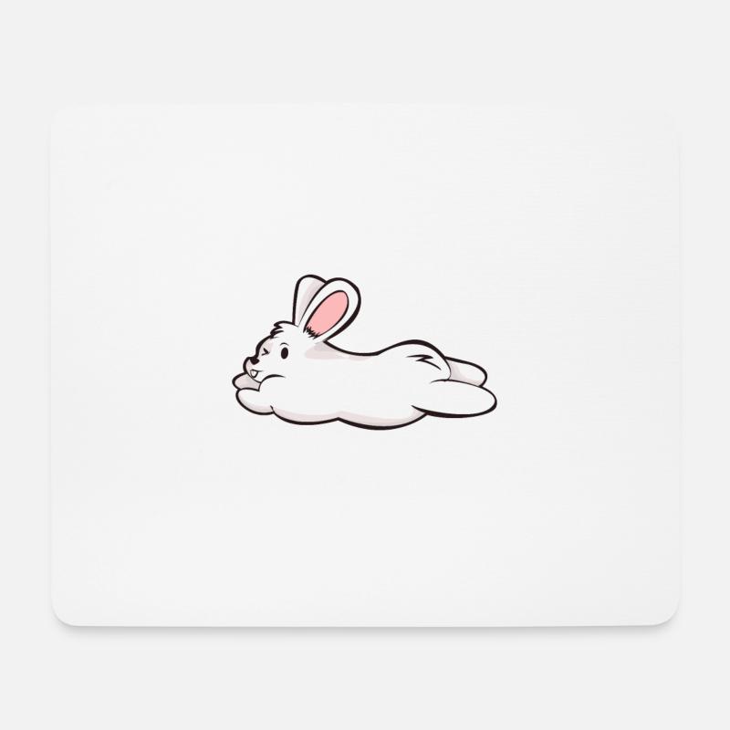 White Rabbit Rabbit Rabbit Comic Gift - Mouse Pad (horizontal) - white