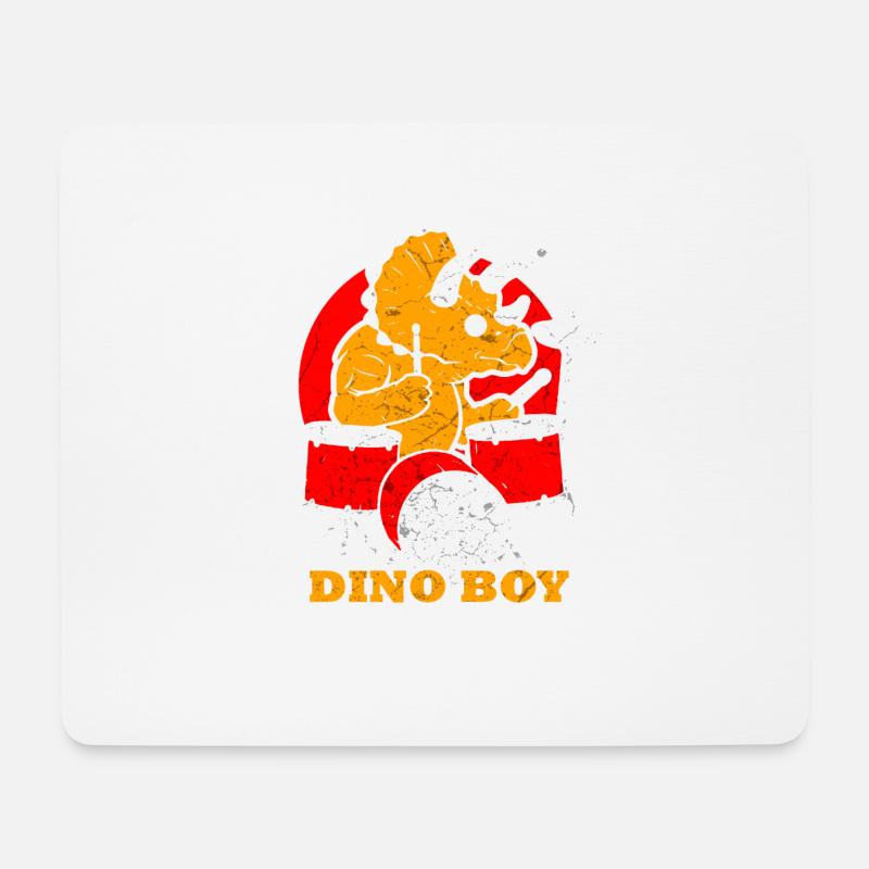 Dinosaurier Schlagzeug - Mousepad (Querformat) - Weiß