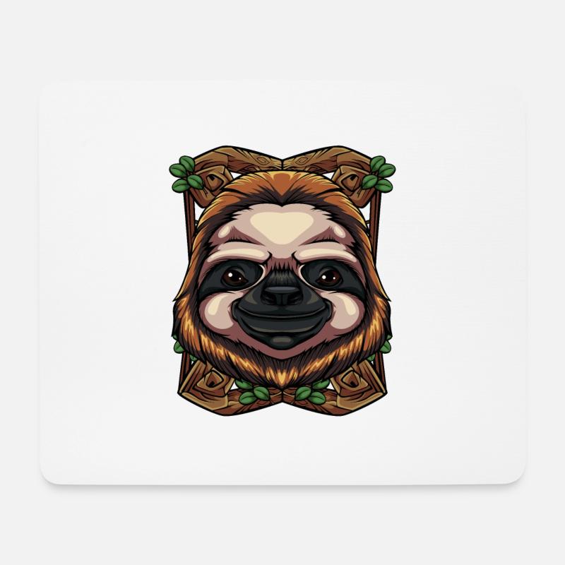 Faultier - Mousepad (Querformat) - Weiß