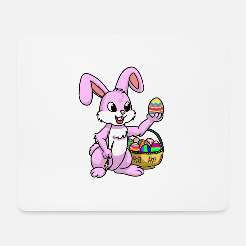 Rosa Osterhase Ei Ostern Hase malen Kind Ostereier - Mousepad (Querformat) - Weiß
