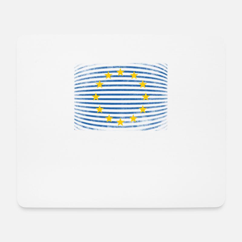 EU Europäische Union Sterne Flagge Grunge - Mousepad (Querformat) - Weiß