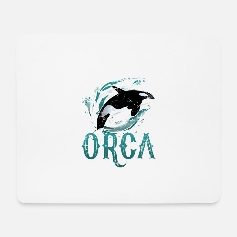 Schwertwal Fisch Wal - Mousepad (Querformat) - Weiß