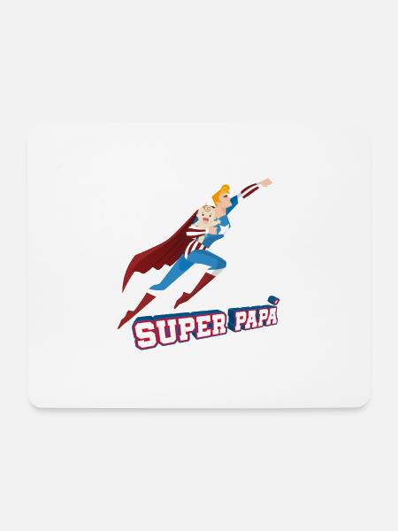Super Papa Lustiger Superheld Geschenk für Papa T Shirt - Mousepad (Querformat) - Weiß