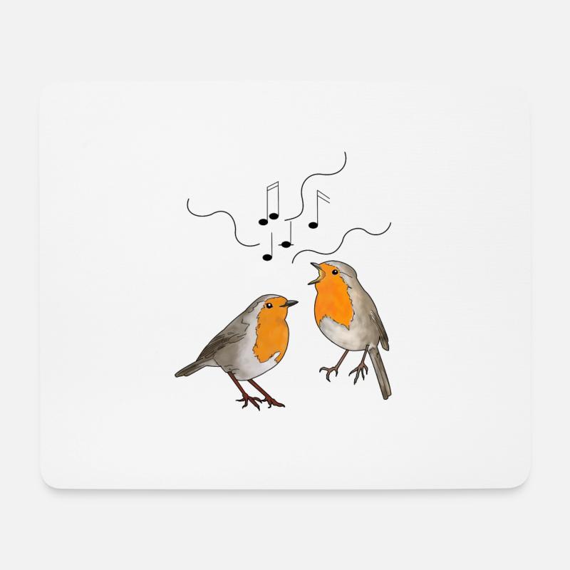 Singing robins - Mouse Pad (horizontal) - white