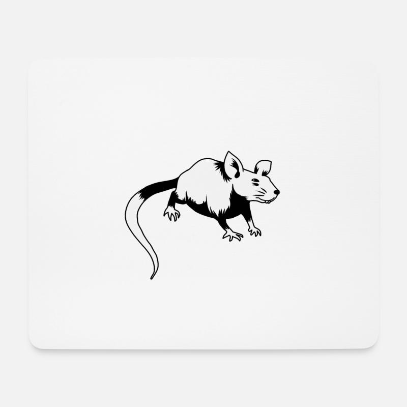 Maus Ratte Nager Nagetier Schädling Tier - Mousepad (Querformat) - Weiß