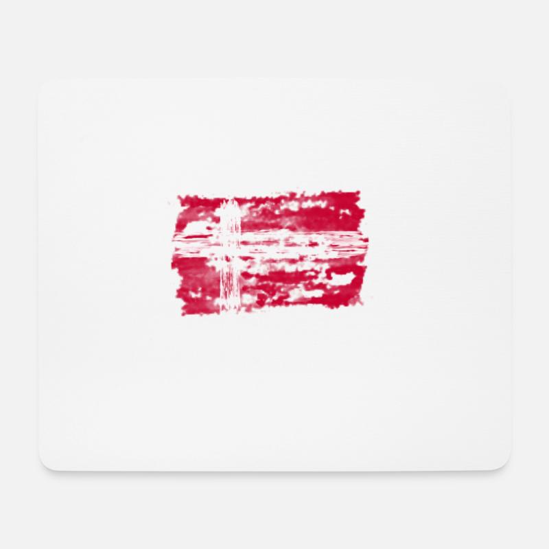 Dänische Flagge - Mousepad (Querformat) - Weiß