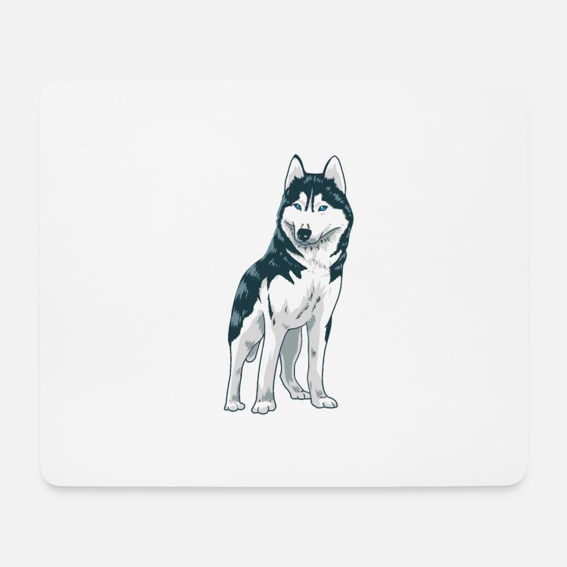 Süßer Husky Hund Weihnachtsgeschenk Hunde - Mousepad (Querformat) - Weiß