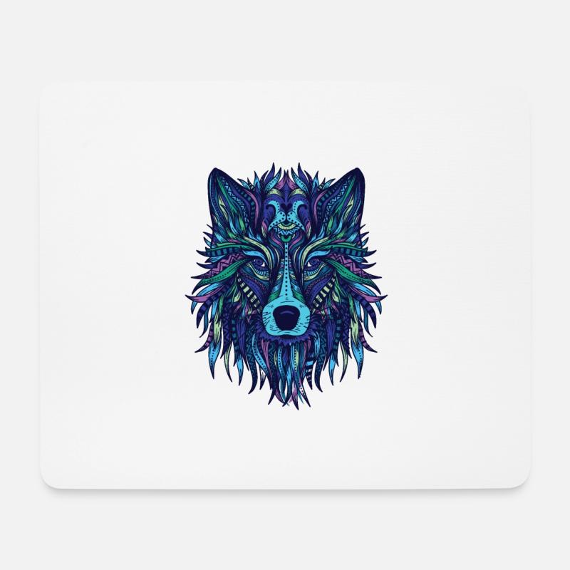 WOLF - SHIRT - Mousepad (Querformat) - Weiß
