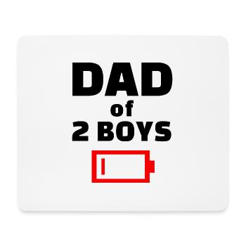 Papa fatigué de 2 garçons drôle père de deux fils - Tapis de souris (format paysage) - blanc - Devant