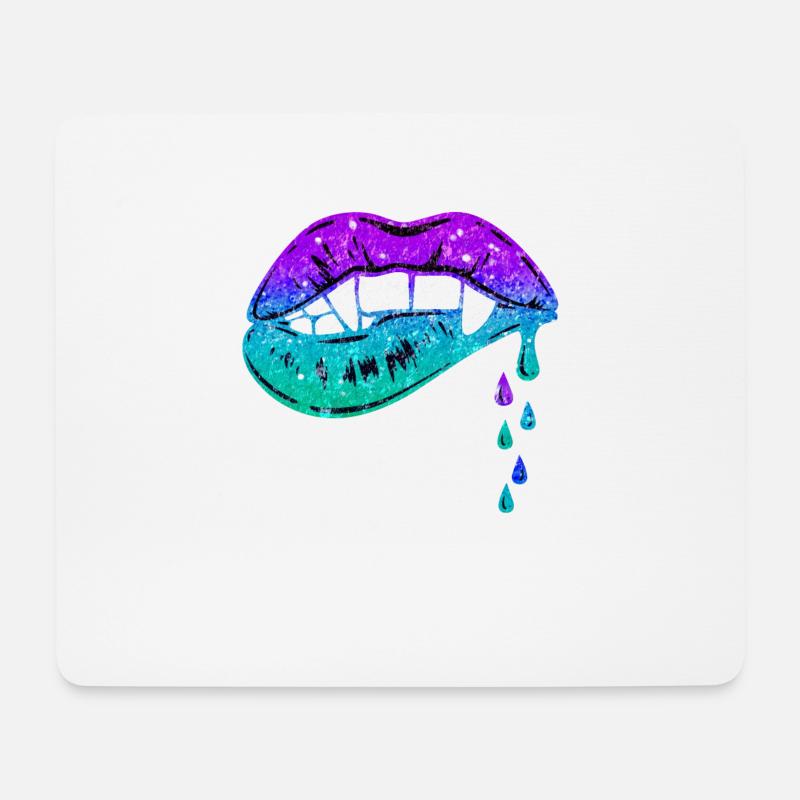 Melting Lips - Mousepad (Querformat) - Weiß