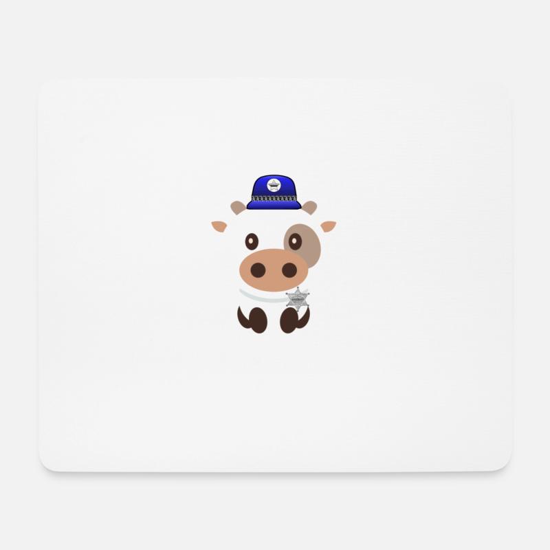 Polizei Kuh Sheriff Kuh Polizei-Tiere Cops - Mousepad (Querformat) - Weiß