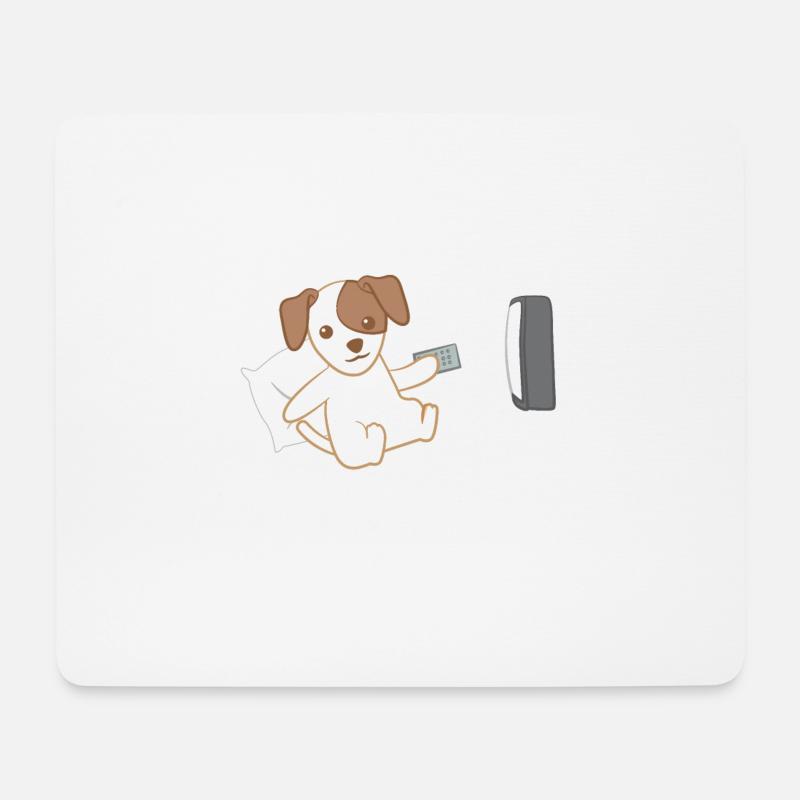 Jack Russel - Jack Russel Terrier - Faul - TV - Mousepad (Querformat) - Weiß