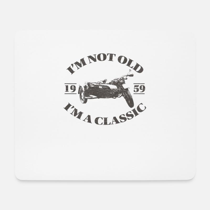 I'm a classic 1959 Seitenwagen Spruch Geburtstag - Mousepad (Querformat) - Weiß