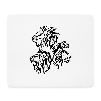 lion tribal tatouage dessin 14030 - Tapis de souris (format paysage) - blanc - Devant