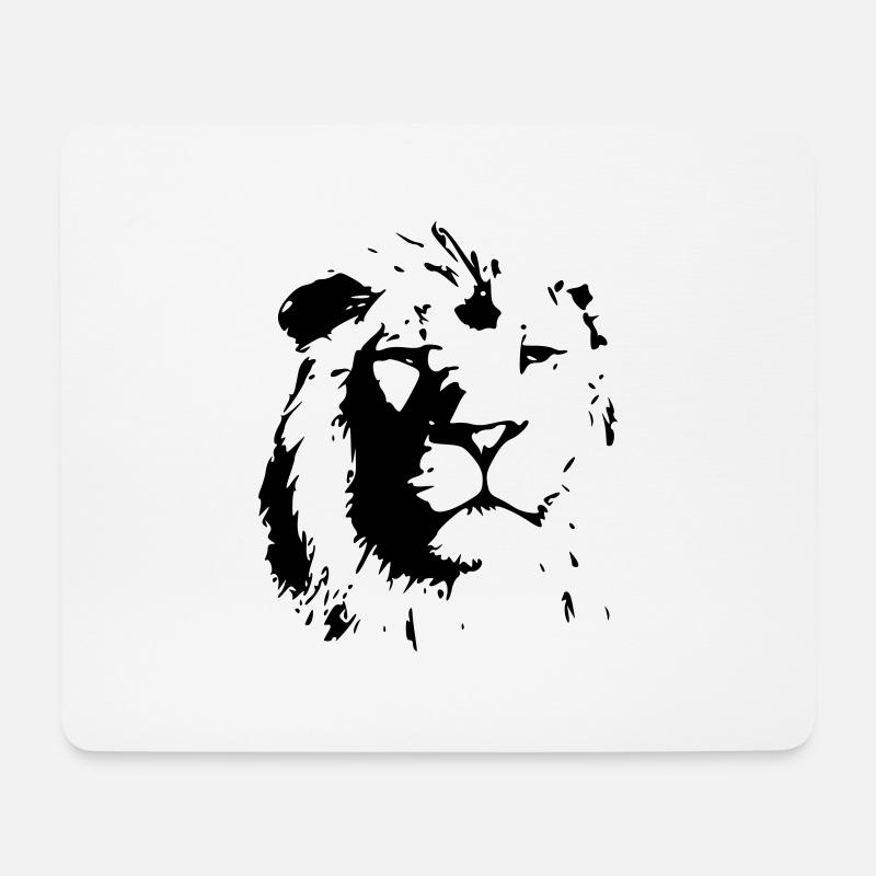 Löwe - Mousepad (Querformat) - Weiß