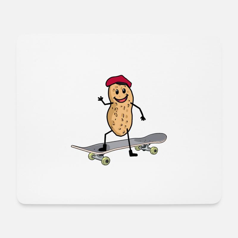 Skateboard Skater Sport Erdnuss Erdnüsse Nuss Kind - Mousepad (Querformat) - Weiß