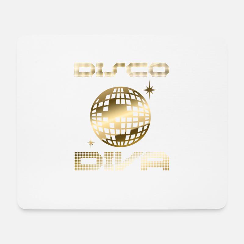 Disco Diva 80's Discokugel Party - Mousepad (Querformat) - Weiß