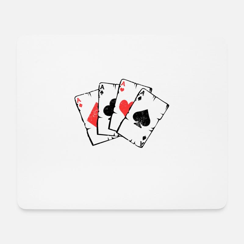 Poker Spiel Karten Spieler Bluff Trick Geschenk - Mousepad (Querformat) - Weiß