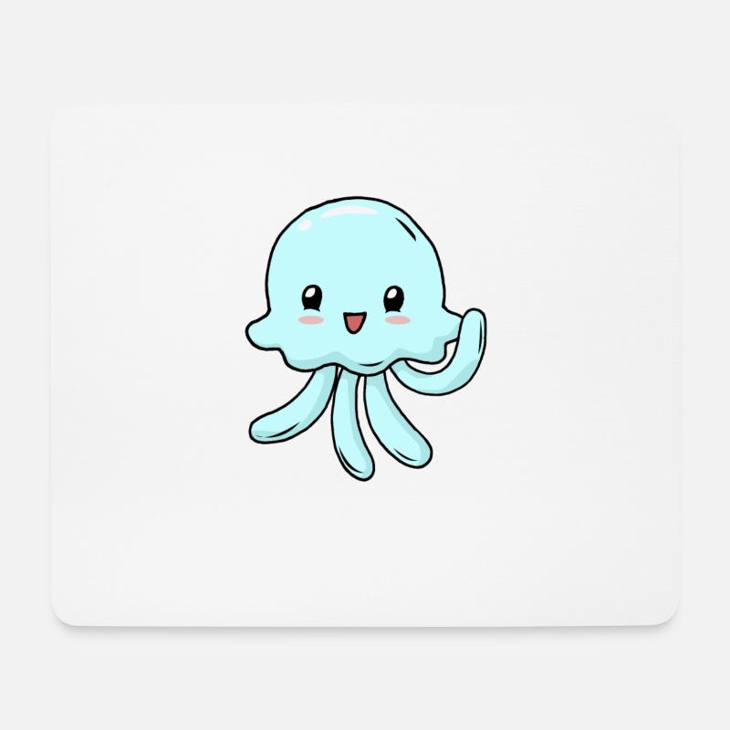 Kleine Qualle - Mousepad (Querformat) - Weiß