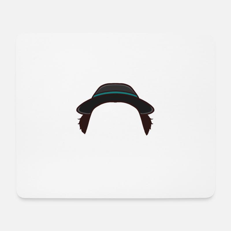Hut mit Koteletten - Mousepad (Querformat) - Weiß
