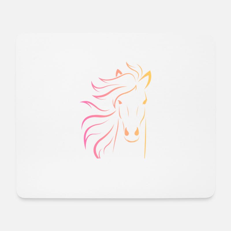 Pferdekopf Motiv - Mousepad (Querformat) - Weiß